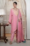 Buy Daljit Sudan Pink Silk, Chanderi, Georgette Kashmiri Aari Kurta, Pant And Dupatta Set at Aza Fashions Buy_Daljit Sudan_Pink Silk, Chanderi, Georgette Kashmiri Aari Kurta, Pant And Dupatta Set _at_Aza_Fashions
