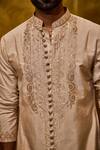 Shop_Histori_Beige Cotton, Silk Embroidery Kurta And Patiala Salwar Set _Online_at_Aza_Fashions