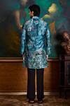 Shop_Histori_Blue Dupion, Polyester, Cotton, Lycra Printed Kurta And Pant _at_Aza_Fashions