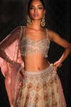Mukta Sabharwal_Cream Silk, Organza Embroidery, Sequins, Zari, Beads Geet Printed Lehenga Set _Online_at_Aza_Fashions
