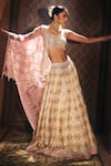 Shop_Mukta Sabharwal_Cream Silk, Organza Embroidery, Sequins, Zari, Beads Geet Printed Lehenga Set _Online_at_Aza_Fashions