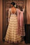 Shop_Mukta Sabharwal_Cream Georgette, Tulle Embroidery Gulnaar Printed Anarkali With Dupatta _at_Aza_Fashions