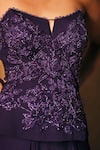 Buy_Mukta Sabharwal_Purple Georgette, Crepe Embroidery, Sequins, Beads Yahvi Corset With Lehenga 