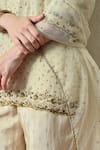 Shop_OHH CROW_Ivory Tissue, Silk, Chanderi Silk, Organza Embroidery, Sequins V-neck Kurta Set 