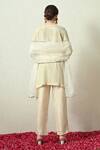 Shop_OHH CROW_Ivory Tissue, Silk, Chanderi Silk, Organza Embroidery, Sequins Crush Kurta Set _at_Aza_Fashions