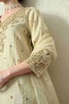 Shop_OHH CROW_Ivory Tissue, Silk, Chanderi Silk, Organza Embroidery, Zari, Crush Kurta Set 