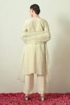 Shop_OHH CROW_Ivory Tissue, Silk, Chanderi Silk, Organza Embroidery, Zari Crush Kurta Set _at_Aza_Fashions