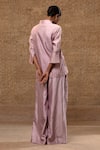 Shop_Eeda_Lilac Applique, Embroidery Collared Metallic Shirt And Wide-leg Pant Set _at_Aza_Fashions
