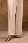 Eeda_Off White Silk Organza, Silk, Shantoon Chanderi Shirt And Wide-leg Pant _Online_at_Aza_Fashions