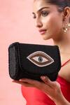 Buy_The Purple Sack_Black Beads Evil Eye Clutch And Sling Bag _at_Aza_Fashions