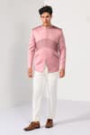 Buy_Kalpana Naik_Pink Dusty Rose Pintuck Bandhgala Set _at_Aza_Fashions