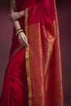 Dressfolk_Pink Handloom Cotton Sequins, Parineeta Bordered Saree With Running Blouse _at_Aza_Fashions