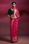 Shop Dressfolk Pink Silk Zari Bulbul Banarasi Brocade Saree With Running Blouse Online at Aza Fashions Shop_Dressfolk_Pink Silk Zari Bulbul Banarasi Brocade Saree With Running Blouse _Online_at_Aza_Fashions