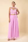 Buy Samyukta Singhania Pink Georgette Embroidery, Beads Sweetheart Neck Hand Blouse Palazzo Set at Aza Fashions Buy_Samyukta Singhania_Pink Georgette Embroidery, Beads Sweetheart Neck Hand Blouse Palazzo Set _at_Aza_Fashions