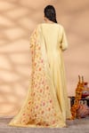 Shop_Mamicha_Yellow Silk Embroidery, Sequins, Stones, Zari Amber Shine Anarkali With Dupatta _at_Aza_Fashions
