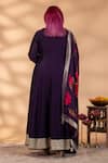Shop_Mamicha_Purple Chiffon Embroidery, Foil Printing, Sitara-e-sham Anarkali With Dupatta _at_Aza_Fashions