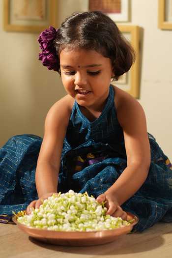 Shop_Love The World Today_Teal Cotton, Silk Zari, Aparajita Checks Tiered Halter Neck Top And Lehenga Set _Online_at_Aza_Fashions