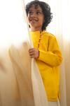 Shop Love The World Today Yellow Cotton Satin Basant Silk Side Button Placket Kurta Online at Aza Fashions Shop_Love The World Today_Yellow Cotton Satin Basant Silk Side Button Placket Kurta_Online_at_Aza_Fashions