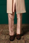 Niloufer By Aasif Ally_Pink Silk Sequins, Beads, Stones, Sequence And Moti Handwork Sherwani Set _Online_at_Aza_Fashions