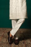 Niloufer By Aasif Ally_Off White Silk Embroidery Zardozi Handwork Kurta And Pant Set _Online_at_Aza_Fashions