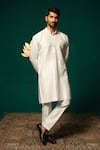 Buy Niloufer By Aasif Ally White Silk Embroidery Cut Dana And Zardozi Kurta & Pant at Aza Fashions Buy_Niloufer By Aasif Ally_White Silk Embroidery Cut Dana And Zardozi Kurta & Pant _at_Aza_Fashions