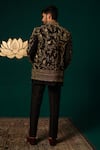 Shop_Niloufer By Aasif Ally_Black Silk Embroidery, Zari Zardozi Handwork Jacket Kurta And Pant Set _at_Aza_Fashions