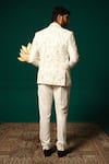 Shop_Niloufer By Aasif Ally_White Silk Embroidery Zardozi And Cutdana Handwork Blazer & Pant Set _at_Aza_Fashions