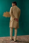 Shop_Niloufer By Aasif Ally_Gold Silk Sequins, Beads, Sequence Moti And Thread Handwork Sherwani Set _at_Aza_Fashions