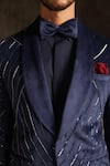 Buy_Tisa - Men_Navy Suede, Viscose, Polyester, Rayon, Silk Metallic Embroidered Tuxedo Set _Online_at_Aza_Fashions