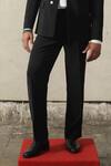 Buy_Tisa - Men_Black Viscose, Polyester, Terrycloth, Silk Structured Bandhgala Set  _Online_at_Aza_Fashions