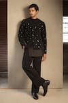 Tisa - Men_Black Viscose, Polyester Embroidery Bandhgala With Pant _at_Aza_Fashions