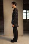 Buy_Tisa - Men_Black Viscose, Polyester, Rayon Metallic Thread Embroidered Bandhgala And Pant Set _Online_at_Aza_Fashions