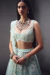 Buy Awigna Aqua Net Embroidery, Sequins, Beads Sweetheart Bridal Embellished Lehenga Set Online at Aza Fashions Buy_Awigna_Aqua Net Embroidery, Sequins, Beads Sweetheart Bridal Embellished Lehenga Set _Online_at_Aza_Fashions