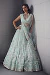 Buy Awigna Aqua Net Embroidery, Sequins, Beads Sweetheart Bridal Embellished Lehenga Set at Aza Fashions Buy_Awigna_Aqua Net Embroidery, Sequins, Beads Sweetheart Bridal Embellished Lehenga Set _at_Aza_Fashions