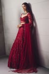 Buy Awigna Red Net Embroidery, Sequins, Beads Sweetheart Neck Lehenga Set Online at Aza Fashions Buy_Awigna_Red Net Embroidery, Sequins, Beads Sweetheart Neck Lehenga Set _Online_at_Aza_Fashions