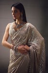 Buy_Awigna_Pink Georgette, Shantoon, Net Embroidery, Zari, Dusty Saree With Blouse _Online_at_Aza_Fashions