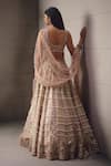 Shop_Awigna_Pink Georgette, Net Embroidery, Beads, Sequins, Pearls Dusty Lehenga Set _at_Aza_Fashions