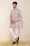 Buy Neha Gursahani Pink Satin, Linen Floral Printed Front Open Kurta And Pants Set at Aza Fashions Buy_Neha Gursahani_Pink Satin, Linen Floral Printed Front Open Kurta And Pants Set _at_Aza_Fashions