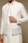Neha Gursahani_Ivory Embroidery Bandhgala Jacket Kurta And Pant Set _at_Aza_Fashions