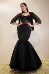 Buy Neha Gursahani Black Organza, Taffeta Embroidery, Sequins, Corset, Jaali Jacket And Balloon Skirt at Aza Fashions Buy_Neha Gursahani_Black Organza, Taffeta Embroidery, Sequins, Corset, Jaali Jacket And Balloon Skirt _at_Aza_Fashions