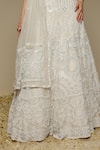 Shop_Neha Gursahani_Ivory Organza Embroidery, Sequins, Beads, Pearls Lehenga, Blouse And Dupatta Set _Online_at_Aza_Fashions