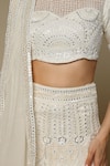 Neha Gursahani_Ivory Organza Embroidery, Sequins, Beads, Pearls Lehenga, Blouse And Dupatta Set _at_Aza_Fashions