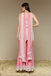 Shop_Neha Gursahani_Pink Organza Embroidery Bandeau Neck Strapless Kurta And Gharara Set _at_Aza_Fashions