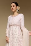 Neha Gursahani_Ivory Silk, Organza, Cotton Embroidery Round Panelled Hand Kalidar Kurta Set _Online_at_Aza_Fashions