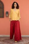 Buy_RAAS LIFE_Red Tissue Kaveri Trouser _Online_at_Aza_Fashions