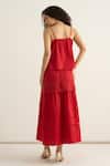 Shop RAAS LIFE Red Vegan Silk Lace, Embroidery, Cut Work Black Beauty Sleeveless Top With Skirt at Aza Fashions Shop_RAAS LIFE_Red Vegan Silk Lace, Embroidery, Cut Work Black Beauty Sleeveless Top With Skirt _at_Aza_Fashions
