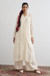 Buy_RAAS LIFE_Off White Cotton, Vegan , Lace, Embroidery Heer Work Kurta Pant Set _at_Aza_Fashions