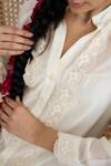 Buy_RAAS LIFE_Off White Cotton, , Vegan Lace, Embroidery Mandarin Heer Work Kurta _Online_at_Aza_Fashions