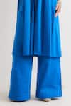 Buy_RAAS LIFE_Blue Vegan Silk Beads V-neck Passion Flower Notched Collar Jacket Pant Set _Online_at_Aza_Fashions