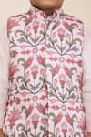Neha Gursahani_Pink Satin, Silk Printed Modi Bundi Kurta Set For Boys _Online_at_Aza_Fashions